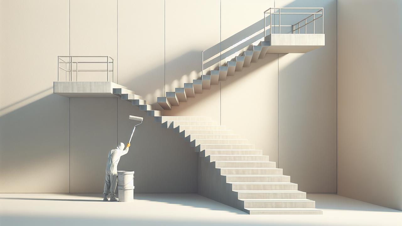 betonnen trap schilderen